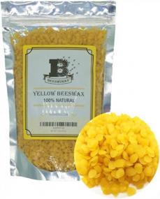 img 1 attached to Желтые гранулы пчелиного воска высшего качества для косметики - упаковка 3 фунта (3X1 фунт) от Beesworks