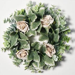 img 4 attached to Artificial Wreath For Front Door Winter Spring Handcraft Greenery Wreaths For Indoor & Outdoor Decorations Hang The Wall Window Porch Farmhouse Patio Garden Home Décor (Rose Pink)