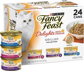 img 3 attached to 🐱 Purina Fancy Feast (Пурина Фэнси Фист) Смесь с ароматным соусом, влажный корм для кошек, пакет с разнообразием вкусов, коллекция "Гриль Чеддер" - 24 банки, 3 унции.