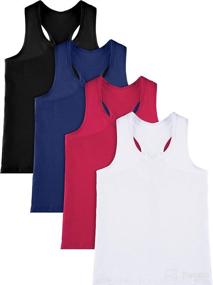 img 4 attached to 🤸 SATINIOR Girls Dance Tank Tops - Racerback Crop Sleeveless Tops for Gymnastics (Pack of 4)