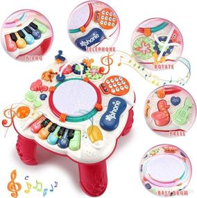 img 3 attached to 🎵 Musical Activity Table for 6 to 12-18 Months: BACCOW Baby Toys Gift for 1 Year Old Boys and Girls (Size 11.8×11.8×12.2 Inches)