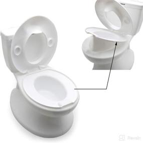 img 1 attached to 🚽 HTTMT- Classic Portable White Toddler Potty Training Toilet with Flushing Sound - Realistic Baby Chair Seat for Easy Kid Training [P/N: ET-BABY004-WHITE]