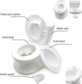 img 3 attached to 🚽 HTTMT- Classic Portable White Toddler Potty Training Toilet with Flushing Sound - Realistic Baby Chair Seat for Easy Kid Training [P/N: ET-BABY004-WHITE]