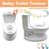 🚽 httmt- classic portable white toddler potty training toilet with flushing sound - realistic baby chair seat for easy kid training [p/n: et-baby004-white] логотип
