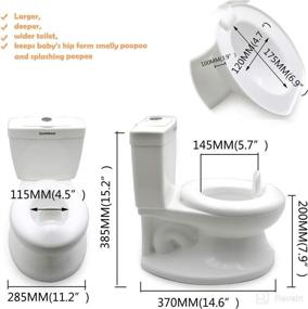 img 2 attached to 🚽 HTTMT- Classic Portable White Toddler Potty Training Toilet with Flushing Sound - Realistic Baby Chair Seat for Easy Kid Training [P/N: ET-BABY004-WHITE]