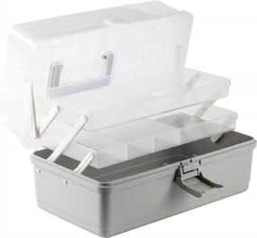 img 4 attached to 🧺 Versatile 13 Inch Organizer Box Three Layer: TNWZC Multipurpose Plastic Storage Box for Crafts, Sewing, First Aid, Medicine, Tools - Handled Storage Case with Lids
