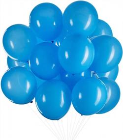 img 2 attached to 100 упаковок толстых голубых воздушных шаров для потрясающих украшений для вечеринок - идеально подходят для свадеб, детских праздников и дней рождения