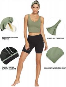 img 3 attached to Women'S Hiverlay Sports Bra Crop Tank With Built-In Support For Yoga And Athletic Workouts