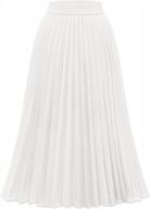 dresstells women's high waist pleated midi skirt with lining - winter length for stylish look logo