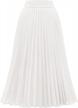 dresstells women's high waist pleated midi skirt with lining - winter length for stylish look logo
