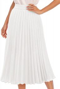 img 2 attached to DRESSTELLS Women'S High Waist Pleated Midi Skirt With Lining - Winter Length For Stylish Look
