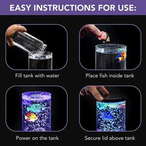 img 1 attached to 🐠 Immerse in Serenity: Playlearn Fake Fish Tank Mini Bubble Lamp – Transforming Sensory Lamp - 11 Inch