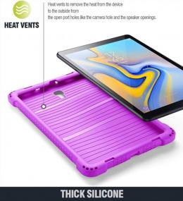 img 2 attached to Чехол для Galaxy Tab A 10.5, серия Poetic TurtleSkin [защита углов/бампера][нижние вентиляционные отверстия] Защитный силиконовый чехол для Samsung Galaxy Tab A 10.5 (SM-T590/T595) - фиолетовый