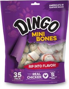 img 4 attached to 35-Count Mini Rawhide Bones For Small/Toy Dogs, Dingo P-25002, In White