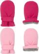 toddler mittens baby boy girls winter warm mittens kids easy-on sherpa fleece lined mittens snow infant gloves 2 pairs logo