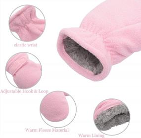 img 1 attached to Toddler Mittens Baby Boy Girls Winter Warm Mittens Kids Easy-On Sherpa Fleece Lined Mittens Snow Infant Gloves 2 Pairs