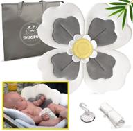 organic baby bath flower for infants - cozy bamboo bathing experience for baby - blooming 🌸 lotus flower fits bathtub sink tub - supports newborns - baby bath mat & travel bag 0-2yrs+ logo