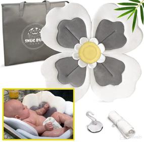 img 4 attached to Organic Baby Bath Flower for Infants - Cozy Bamboo Bathing Experience for Baby - Blooming 🌸 Lotus Flower Fits Bathtub Sink Tub - Supports Newborns - Baby Bath Mat & Travel Bag 0-2yrs+