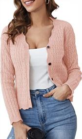 img 4 attached to Effortlessly Chic: Eurivicy Women'S Cable Knit Cardigan For Casual Winter Wear