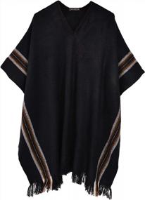 img 4 attached to Men'S Wool Western Cowboy Poncho By Gamboa - Clint Eastwood Style Adult Pancho