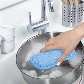 img 1 attached to 🧽 Efficient 12 Pack Multi-Purpose Scrub Sponges for Kitchen Cleaning - Blue