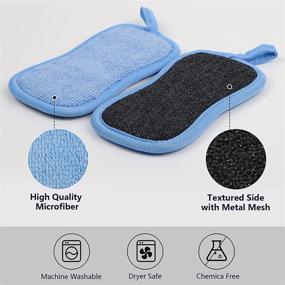 img 2 attached to 🧽 Efficient 12 Pack Multi-Purpose Scrub Sponges for Kitchen Cleaning - Blue