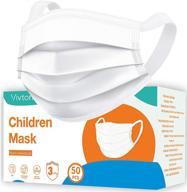 50pcs vivtone disposable kids face mask w/ wide strap & 3-ply protection logo