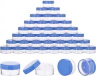 set of 40 bpa-free 10g plastic containers with lids for creams, toners, lip balms, and makeup samples - ideal for cosmetics storage (blue) logo
