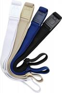 beltaway square adjustable stretch belt no show buckle (one size 0-14) black denim white sand logo