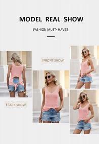 img 1 attached to Stylish And Chic: Cutiefox Women'S V-Neck Knit Tank Tops With Tie Back And Hollow-Out Design For Your Summer Casual Look!