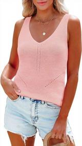 img 4 attached to Stylish And Chic: Cutiefox Women'S V-Neck Knit Tank Tops With Tie Back And Hollow-Out Design For Your Summer Casual Look!