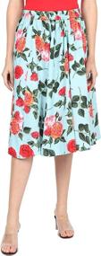 img 3 attached to Womens Casual Elastic Floral Pleated Women's Clothing : Skirts