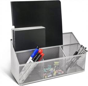 img 4 attached to 5 Compartment Office Desk Organizer With Large Capacity Components For Stationary And File Management - MDHAND Desk Organizer And Accessories For Efficient Desktop Organization