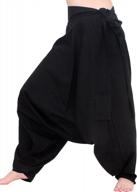 теплые толстые хлопковые брюки aladdin baggy mao - стиль raanpahmuang с завязками сбоку логотип