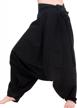 warm thick cotton aladdin baggy mao pants - raanpahmuang side tie style logo