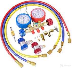 img 3 attached to 🌡️ AURELIO TECH 3-Way A/C Diagnostic Manifold Gauge Set with 5FT Hose, Universal Fit for R134A, R12, R22, R502 Refrigerants. Includes Acme Tank Adapters, Adjustable Couplers, and Can Tap