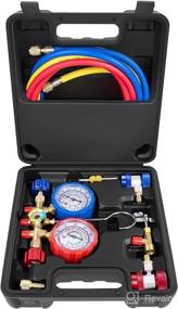 img 4 attached to 🌡️ AURELIO TECH 3-Way A/C Diagnostic Manifold Gauge Set with 5FT Hose, Universal Fit for R134A, R12, R22, R502 Refrigerants. Includes Acme Tank Adapters, Adjustable Couplers, and Can Tap