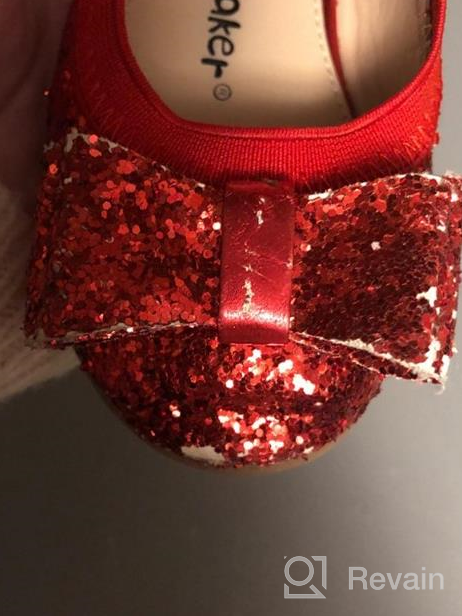 img 1 attached to 👠 Metallic Glitter Strap Doll Maker Girls' Flat Shoes review by Henry Johnston