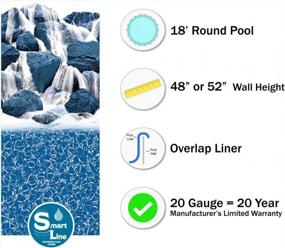 img 2 attached to 18Ft Round Smartline Waterfall Pool Liner - Overlap Style, 20 Gauge Virgin Vinyl, Designed For 48-52-Inch Steel Sided Above-Ground Pools