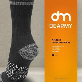 img 1 attached to DEARMY Men'S Multi Performance Cushioned Hiking Crew Socks - Moisture Wicking And Durable For Year-Round Comfort (5 Pack)