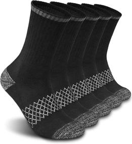 img 4 attached to DEARMY Men'S Multi Performance Cushioned Hiking Crew Socks - Moisture Wicking And Durable For Year-Round Comfort (5 Pack)