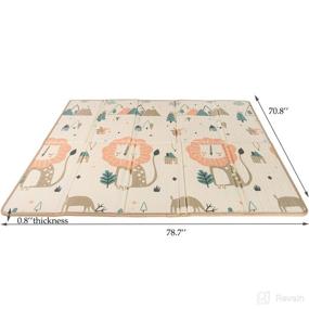 img 1 attached to 👶 Extra-Large Baby Play Mat: 79"x71"x0.8" - Reversible & Foldable - Waterproof, Soft Foam Crawling Mat - Non-Toxic - Ideal for Infants, Babies, Toddlers - Playtime & Tummy Time