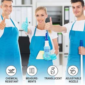 img 3 attached to Bealee Plastic Spray Bottles 4 Pack, 24 Oz, All-Purpose Sprayer For Cleaning Solutions, Heavy Duty Spraying Leak Proof Mist Empty Water Bottle For Planting, BBQ, Pet With Adjustable Nozzle, Blue