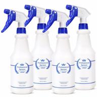 bealee plastic spray bottles 4 pack, 24 oz, all-purpose sprayer for cleaning solutions, heavy duty spraying leak proof mist empty water bottle for planting, bbq, pet with adjustable nozzle, blue logo