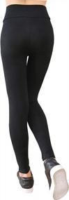 img 2 attached to Winter Cotton High Waisted Leggings With Fleece Lining For Girls By IRELIA