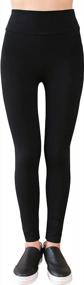 img 4 attached to Winter Cotton High Waisted Leggings With Fleece Lining For Girls By IRELIA