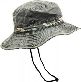 img 2 attached to Outdoor Boonie Sun Hat For Hiking, Camping, Fishing, Operator Floppy Military Camo Summer Cap For Men Or Women