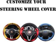 loncky auto custom fit oem black genuine leather suede steering wheel covers - volkswagen 🚗 jetta gli 2015-2020 / vw golf r 2015-2019 / vw golf 7 mk7 golf gti 2015-2021 accessories logo