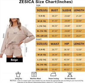 img 1 attached to Women'S Waffle Knit Pajama Set With Long Sleeve Top And Shorts - ZESICA Lounge Wear With Pockets
