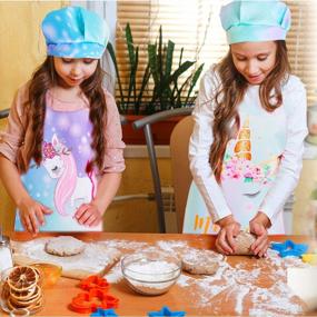 img 3 attached to Unleash Your Child'S Inner Chef With Sylfairy Rainbow Unicorn Aprons - Perfect For Kids Ages 3-5 (Small, Unicorn B)